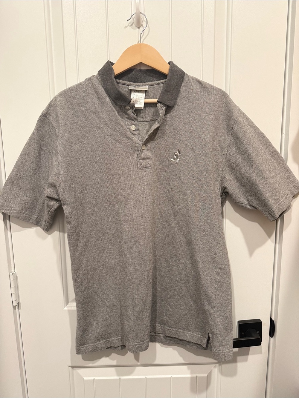 Disney Men's Gray Polo with Dark Contrast Collar